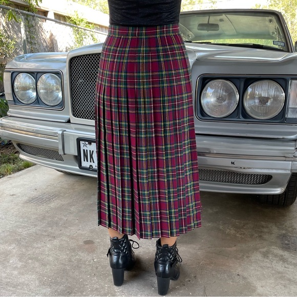 🔥Vintage John Morrison Edinburgh Kilt 100% Wool Tartan Paid Pleated Wrap Skirt - Picture 5 of 15